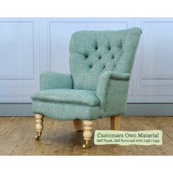 Nairn Chair Customers Own Material Self Piped Self Buttoned Light Legs