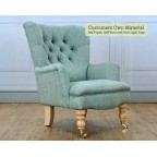 Nairn Chair Customers Own Material Self Piped Self Buttoned Light Legs