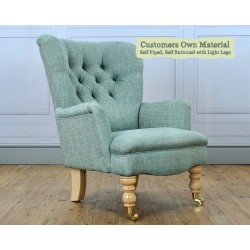 Nairn Chair Customers Own Material Self Piped Self Buttoned Light Legs