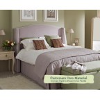 Double Headboard Winged Caldey Customers Own Material Contrast Piped House Cotton Vanilla