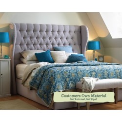 Emperor Headboard Winged Iona Customers Own Material Self Buttoned Self Piped