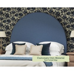 Small Double Headboard Mousa Customers Own Material Blue Back Tacked Edge