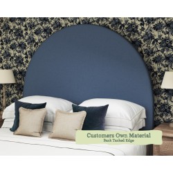 Small Double Headboard Mousa Customers Own Material Blue Back Tacked Edge