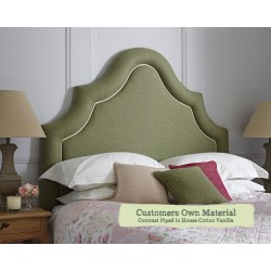 Emperor Headboard Bryher Customers Own Material Contrast Piped in HC Vanilla