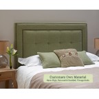 Small Double Headboard Jura Customers Own Material 89cm High Buttoned and Panelled Centre Vintage Studs