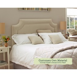 Super King Headboard Annet Customers Own Material Contrast Piped House Cotton Pearl