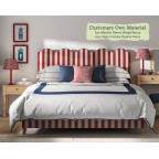 Kingsize Solas Headboard in Ian Mankin Devon Stripe Peony Contrast Piped Edge in Peony 77cm High