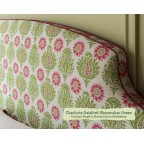 Emperor Headboard Puffin Charlotte Gaisford Sharanshar Green Contrast Piped House Cotton Strawberry