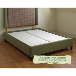 Single Bed Base Guernsey Customers Own Material Inset Platform 4ins Legs