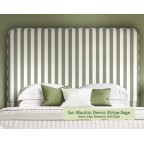 Emperor Faray Grand Bed Ian Mankin Devon Stripe Sage 165cm Self Piped 6ins Leg