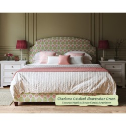 Small Double Bed Puffin Charlotte Gaisford Sharanshar Green Contrast Piped House Cotton Strawberry