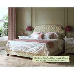 Small Double Bed Puffin Charlotte Gaisford Sharanshar Green Contrast Piped House Cotton Strawberry