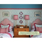 Single Bed Samson Charlotte Gaisford Totty Red Contrast Piped Samuel and Sons French Piping Clear Blue