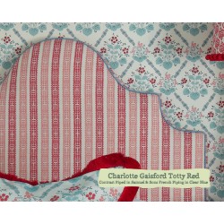 Single Bed Samson Charlotte Gaisford Totty Red Contrast Piped Samuel and Sons French Piping Clear Blue