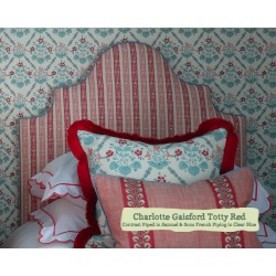 Single Bed Samson Charlotte Gaisford Totty Red Contrast Piped Samuel and Sons French Piping Clear Blue