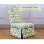 Lossie Chair Charlotte Gaisford Piccadilly Dark Green Contrast Piped Buttoned and Reveals COM