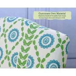 Lossie Chair Charlotte Gaisford Piccadilly Dark Green Contrast Piped Buttoned and Reveals COM