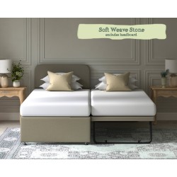 Single Taff Trundle Bed Soft Weave Stone