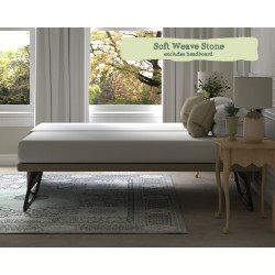 Single Taff Trundle Bed Soft Weave Stone