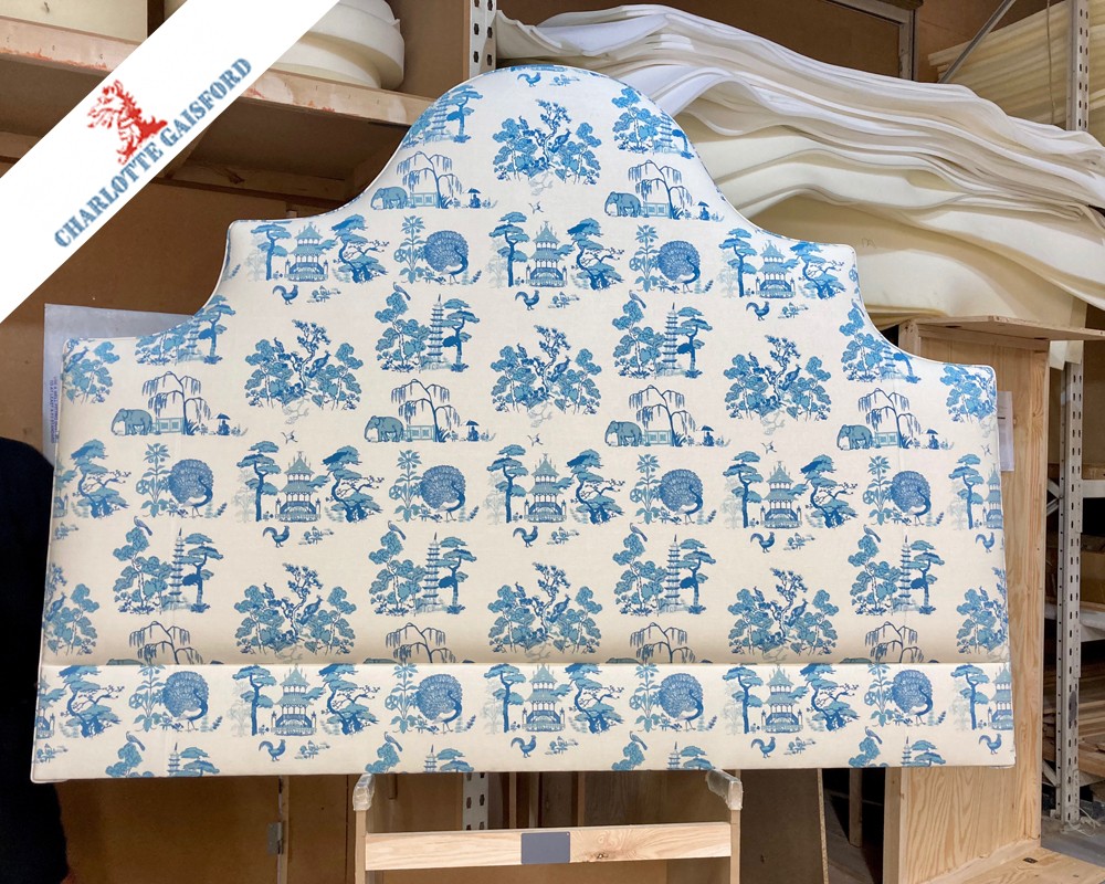 Super King Samson Headboard Charlotte Gaisford Dreaming Garden Blue DD
