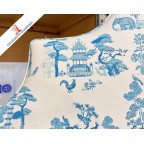 Super King Samson Headboard Charlotte Gaisford Dreaming Garden Blue DD
