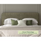Super King Faray Headboard House Weave Sage 77cm Brushed Black Strip Studs