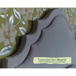 Double Bardsey Headboard in Customers Own Material, Plain Fronted (no buttons) & Self Piped