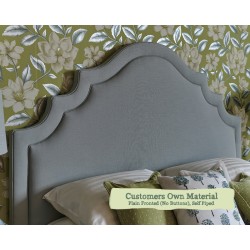 Double Bardsey Headboard in Customers Own Material, Plain Fronted (no buttons) & Self Piped