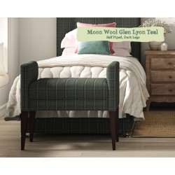 Shown in Moon Wool Glen Lyon Teal, with Self Piping and Dark Legs