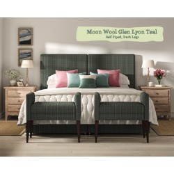 Shown in Moon Wool Glen Lyon Teal, with Self Piping and Dark Legs