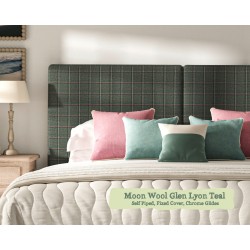 Shown in Moon Wool Glen Lyon Teal, Self Piped, Fixed Cover.