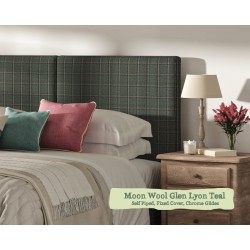 Shown in Moon Wool Glen Lyon Teal, Self Piped, Fixed Cover.