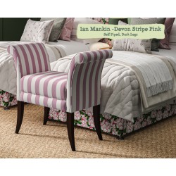 Shown in Ian Mankin Devon Stripe Pink, Self Piped with Dark Legs
