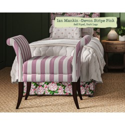 Shown in Ian Mankin Devon Stripe Pink, Self Piped with Dark Legs