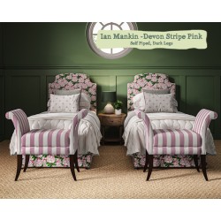 Shown in Ian Mankin Devon Stripe Pink, Self Piped with Dark Legs