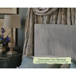 Harris Headboard in Colefax Fowler Embury Blue F4936-01, 77cm High, Self Piped Edge Finish, Fixed Cover