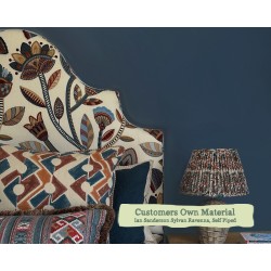 Samson Headboard in Ian Sanderson Sylvan Ravenna, Self Piped Edge Finish