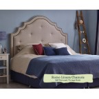 Small Double Headboard Bardsey Romo Linara Chamois Self Buttoned Vintage Studs