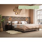 Double Bute Extension Headboard in House of Amitié Serpentine Summer Linen Union