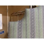 SOLD Super King Samson Headboard Julia Brendel Aztec Chevron Navy/Gunmetal/Emerald DD