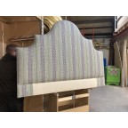 SOLD Super King Samson Headboard Julia Brendel Aztec Chevron Navy/Gunmetal/Emerald DD