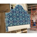 Kingsize Samson Headboard Linwood Kami Seagreen DD