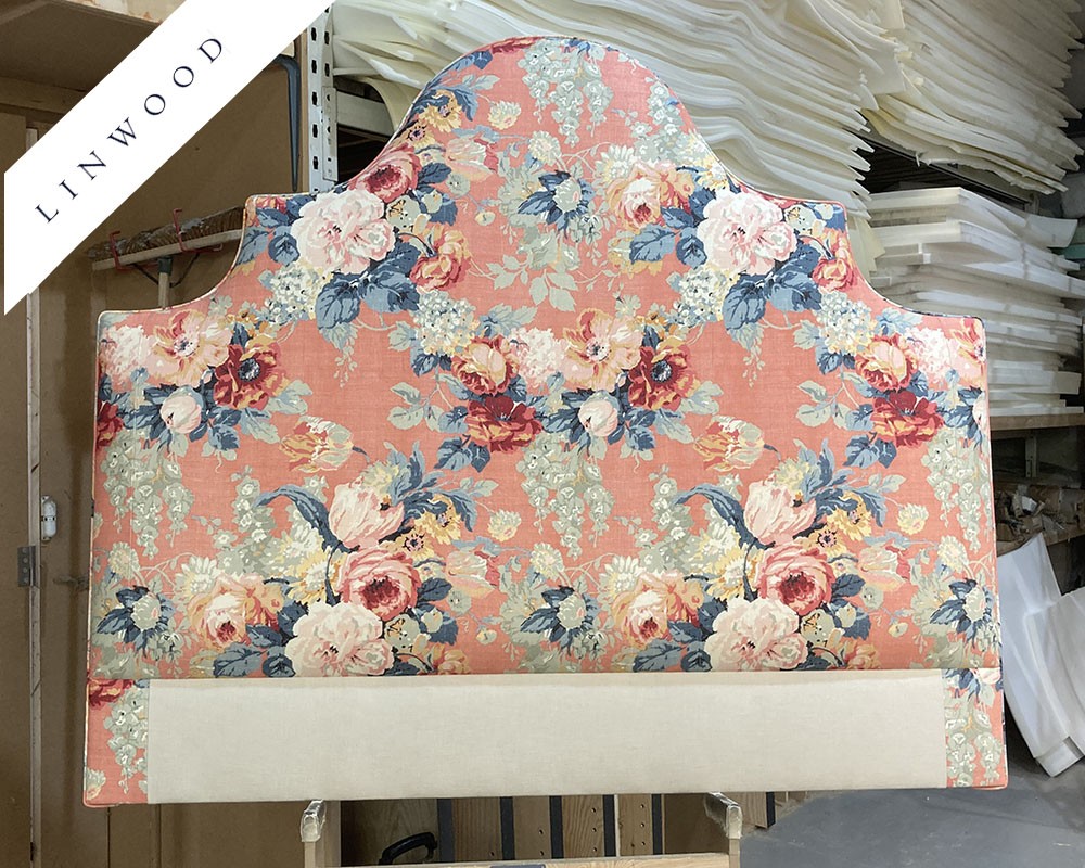 Kingsize Samson Headboard Linwood Albertine Coral Orange DD