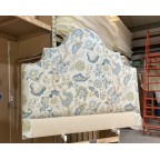 SOLD Kingsize Samson Headboard Linwood Kitty Aqua/Leaf DD