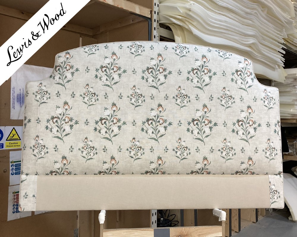 Kingsize Puffin Headboard Lewis & Wood Hindi Rose Malachite DD