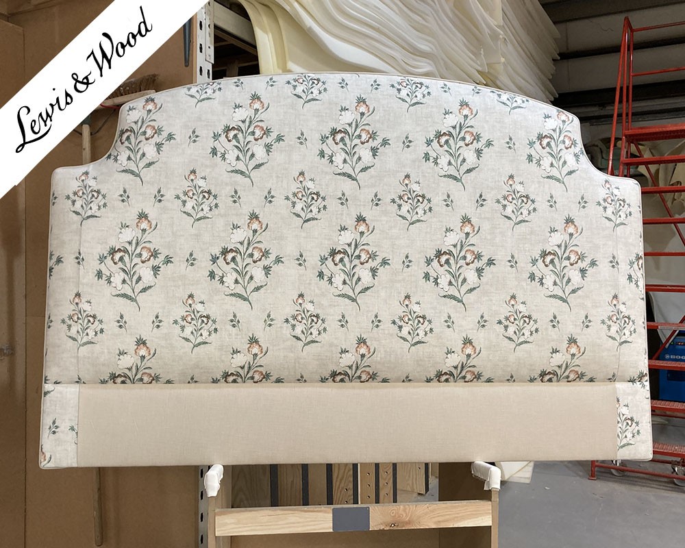 Kingsize Puffin Headboard Lewis & Wood Hindi Rose Malachite DD
