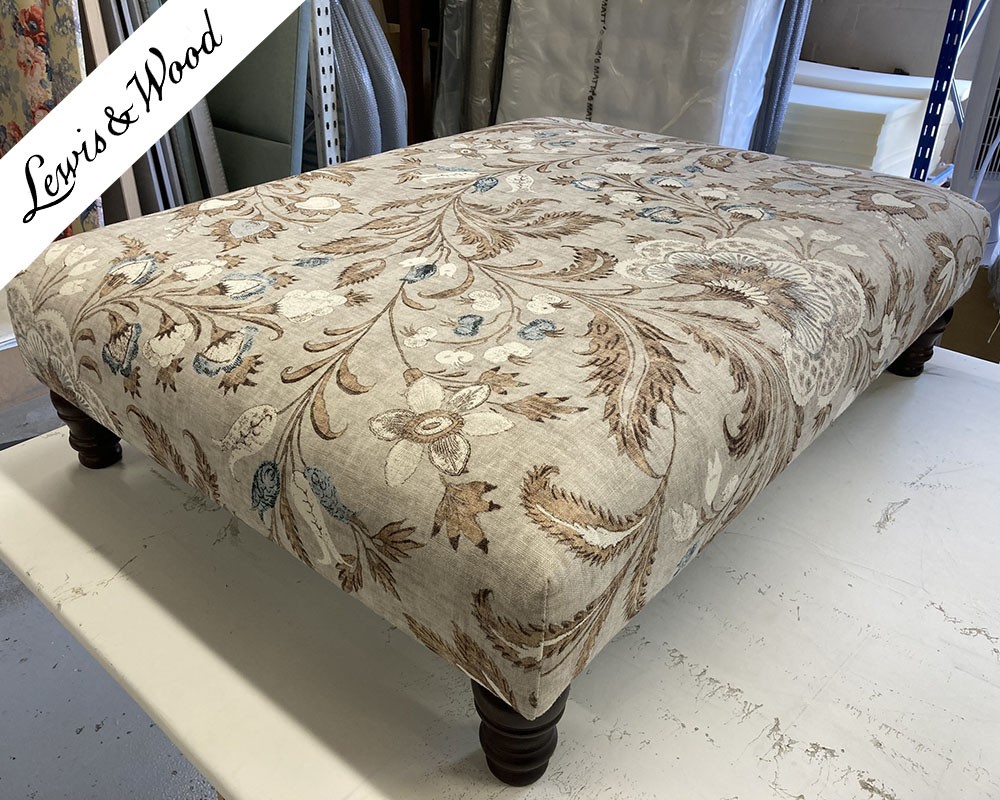 30ins x 40ins Arden Footstool in Lewis & Wood Coromandel Sandalwood DD