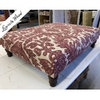 SOLD 30ins x 40ins Arden Footstool in Lewis & Wood Pomegranate Raspberry DD