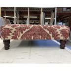 SOLD 30ins x 40ins Arden Footstool in Lewis & Wood Pomegranate Raspberry DD