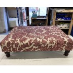 SOLD 30ins x 40ins Arden Footstool in Lewis & Wood Pomegranate Raspberry DD